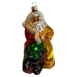 Christopher Radko Santa "Making A List" Vintage 1997 Glass Christmas Ornament